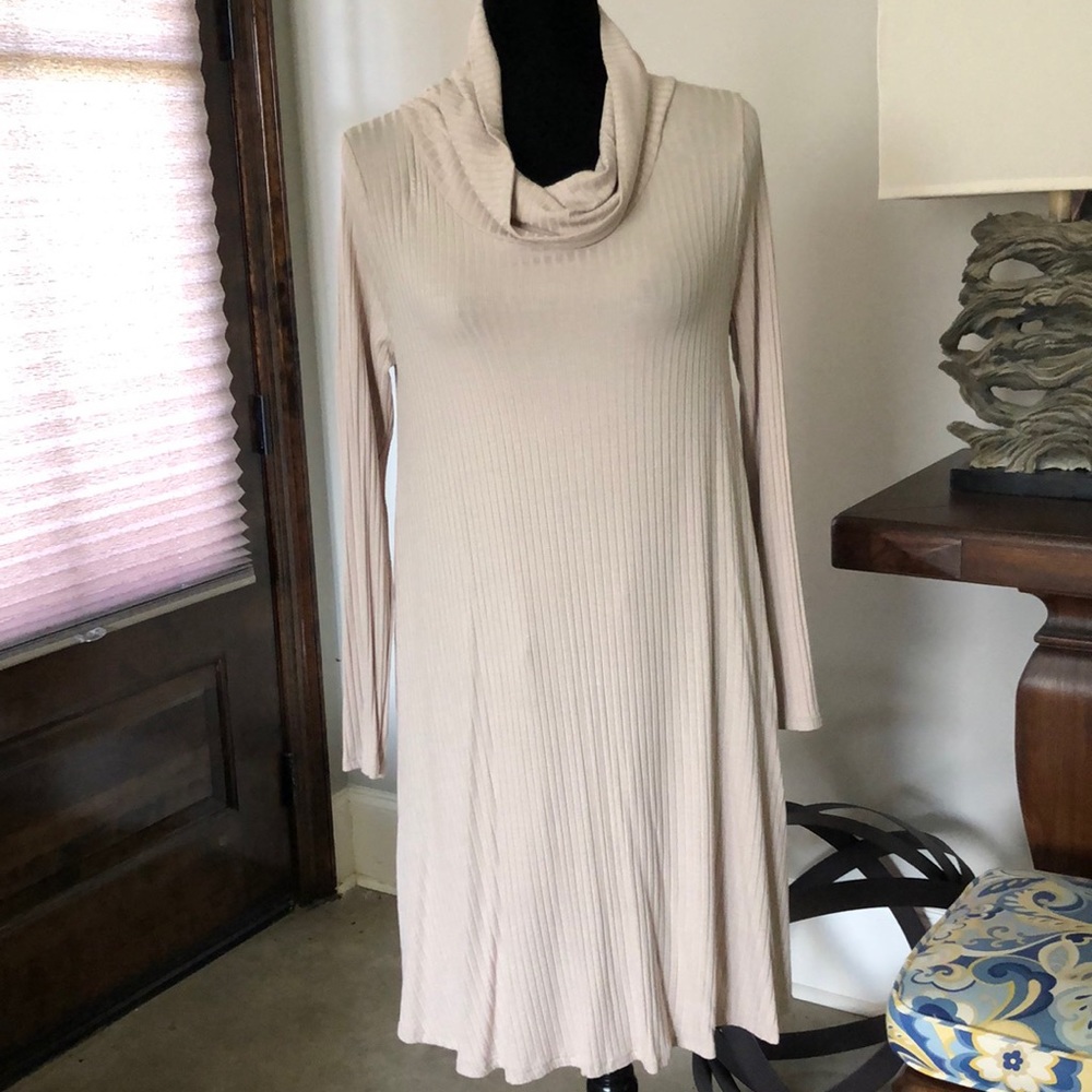 Long sleeve cowl neck dress